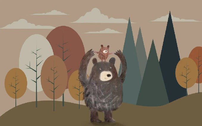 Children's brown bear wallpaper