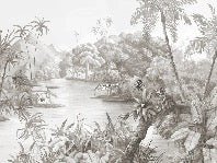 Picturesque jungle panoramic wallpaper