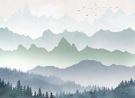 Forest morning mist wallpaper