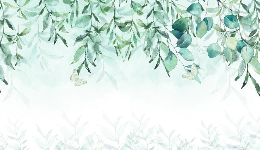 Eucalyptus plant headboard wallpaper