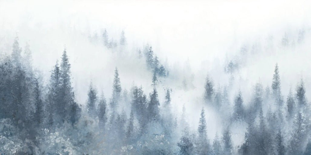 Fir mist blue watercolor wallpaper