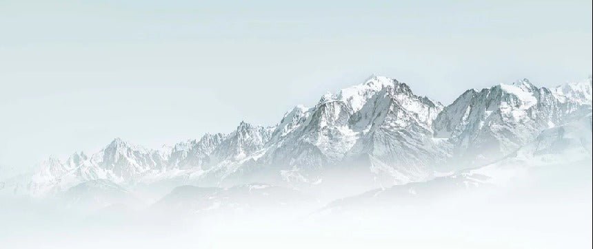 Papier peint Mont Blanc dans la brume bleu, XXL, tendance
