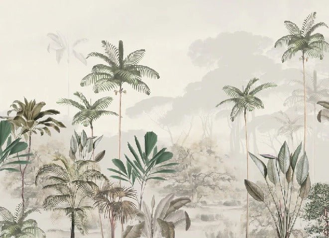 Green jungle eden panoramic wallpaper