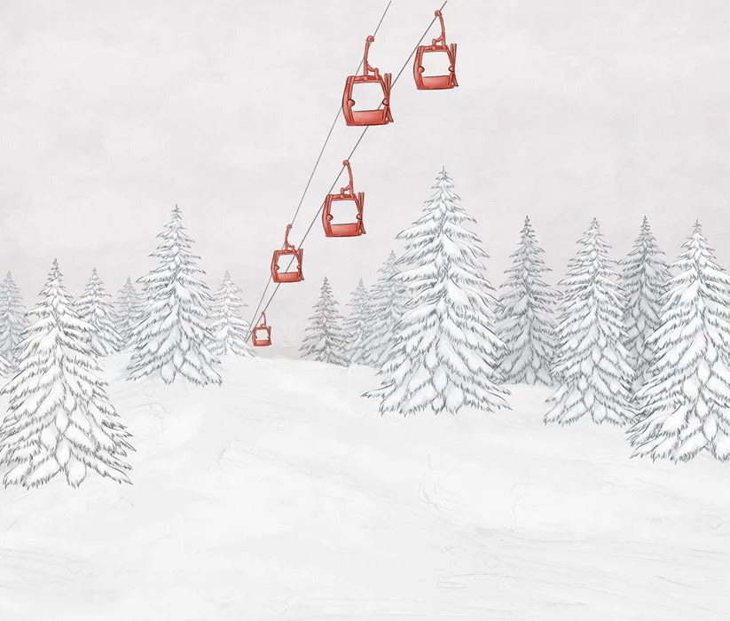 Red gondola mountain wallpaper