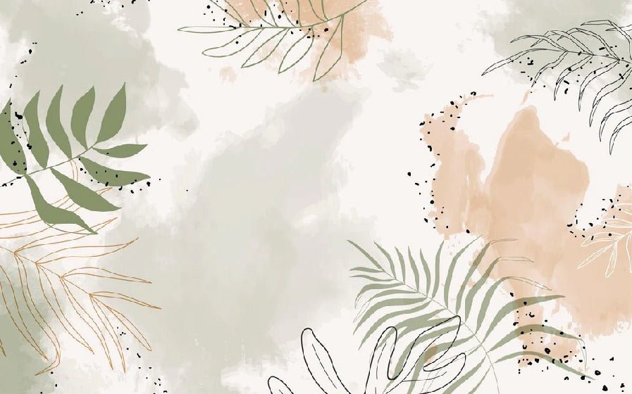 Panoramic vegetal watercolor wallpaper