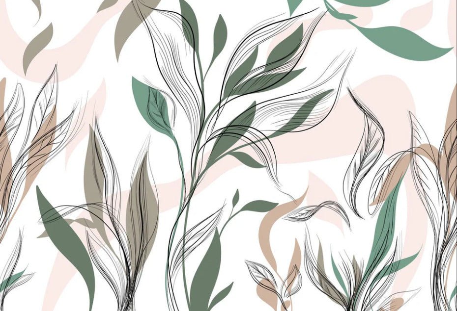 Panoramic graphic flower wallpaper