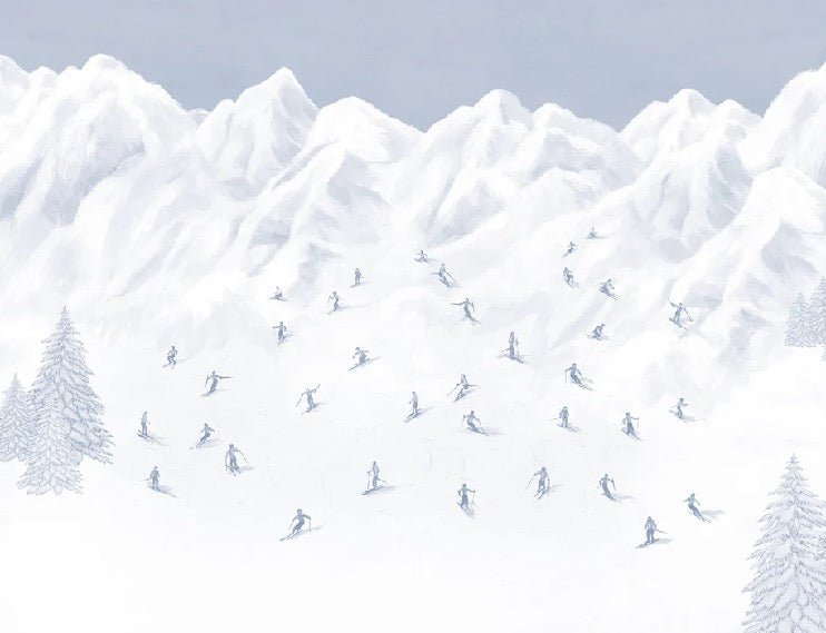 Blue skiers mountain wallpaper