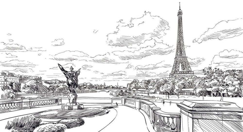 Bir Hakeim bridge wallpaper Eiffel Tower view