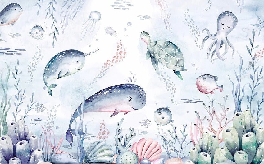 Papier peint baleines océan féérique, XXL, tendance