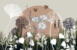 Panoramic floral wallpaper