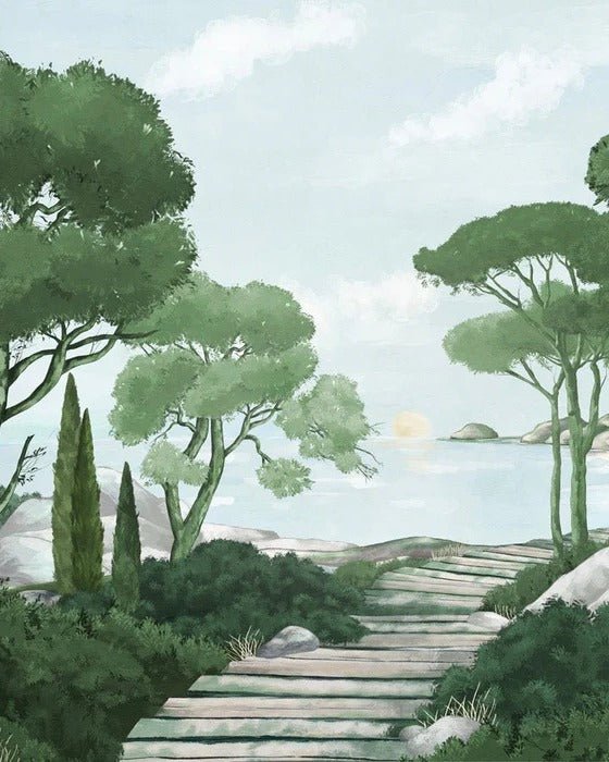 Stroll in the calanques wallpaper green