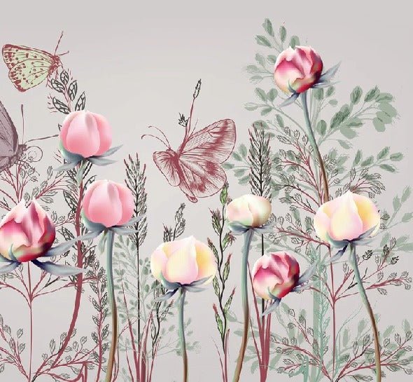 Papier peint panoramique Fleur & Tulipe, XXL, tendance