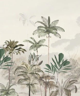 Panoramic jungle eden green wallpaper