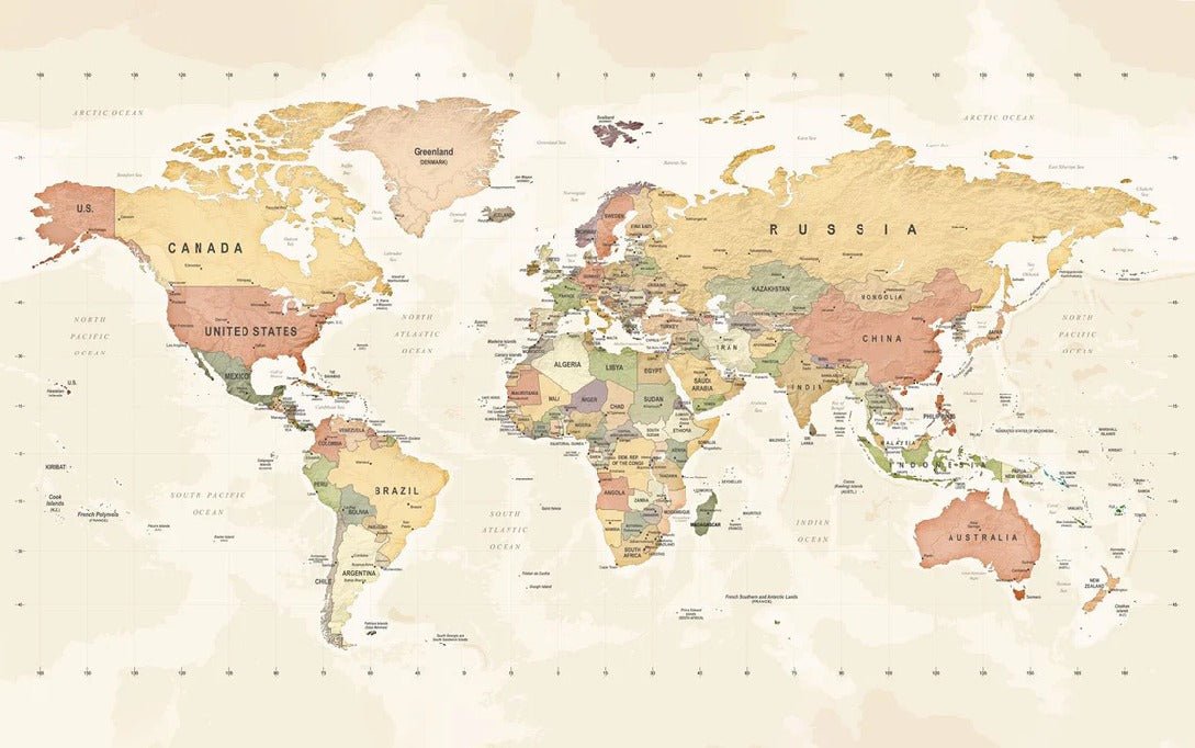 Panoramic world map exploration wallpaper