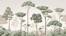 Pine forest breeze wallpaper