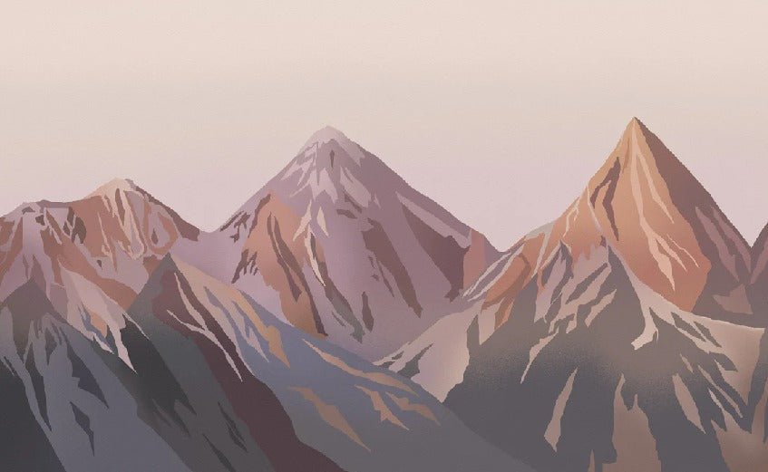 Panoramic wallpaper - Light on the peaks