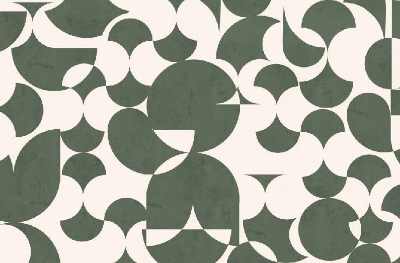 Retro graphic pattern restaurant wallpaper