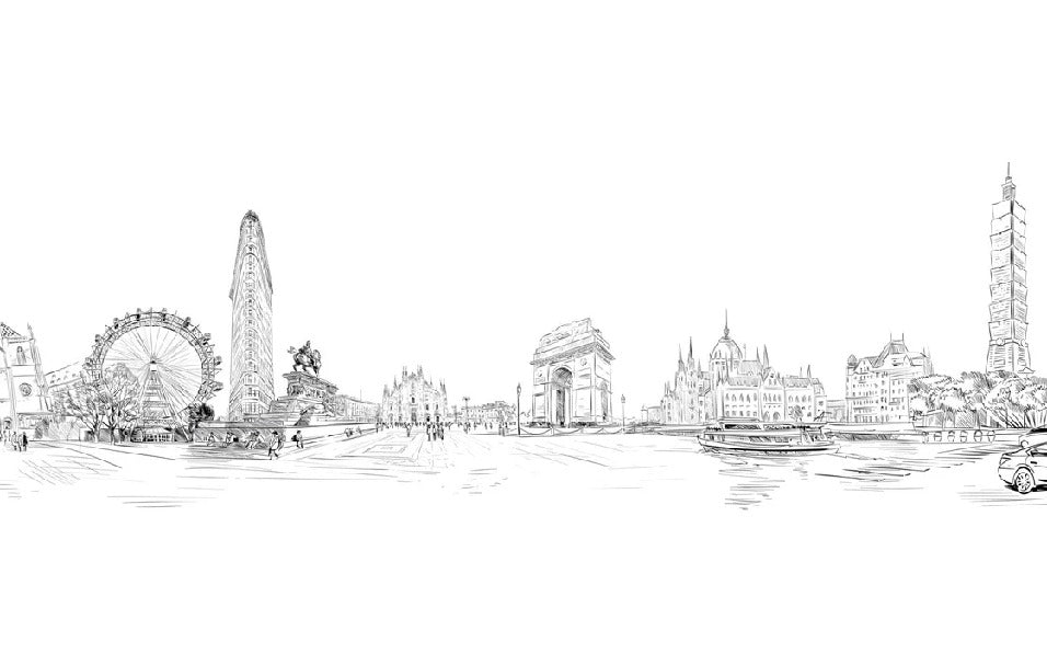 Monument du monde black and white wallpaper