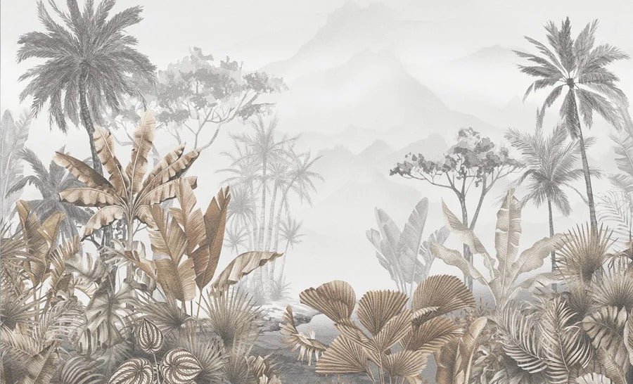 Tropical sepia wallpaper