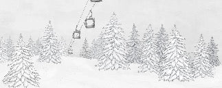 Black & white gondola mountain wallpaper