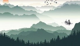 Mountain and sail on lake wallpaper