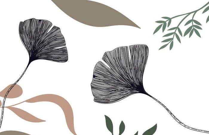 Papier peint ginkgo artiste floral, XXL, tendance