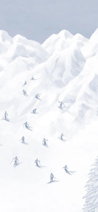 Blue skiers mountain wallpaper