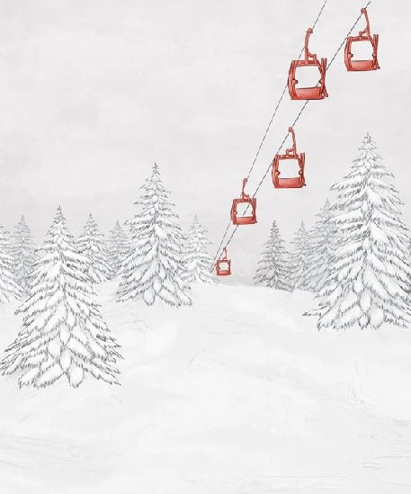 Red gondola mountain wallpaper