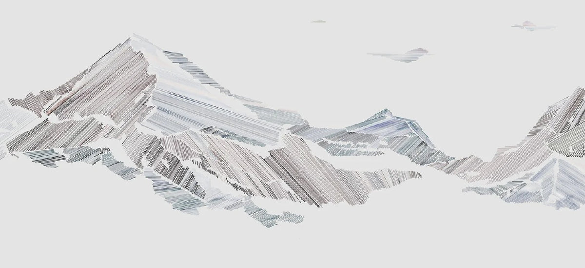 Restaurant wallpaper graphic mountain style