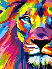 Panoramic lion color pop wallpaper