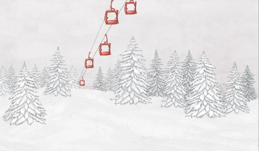 Red gondola mountain wallpaper