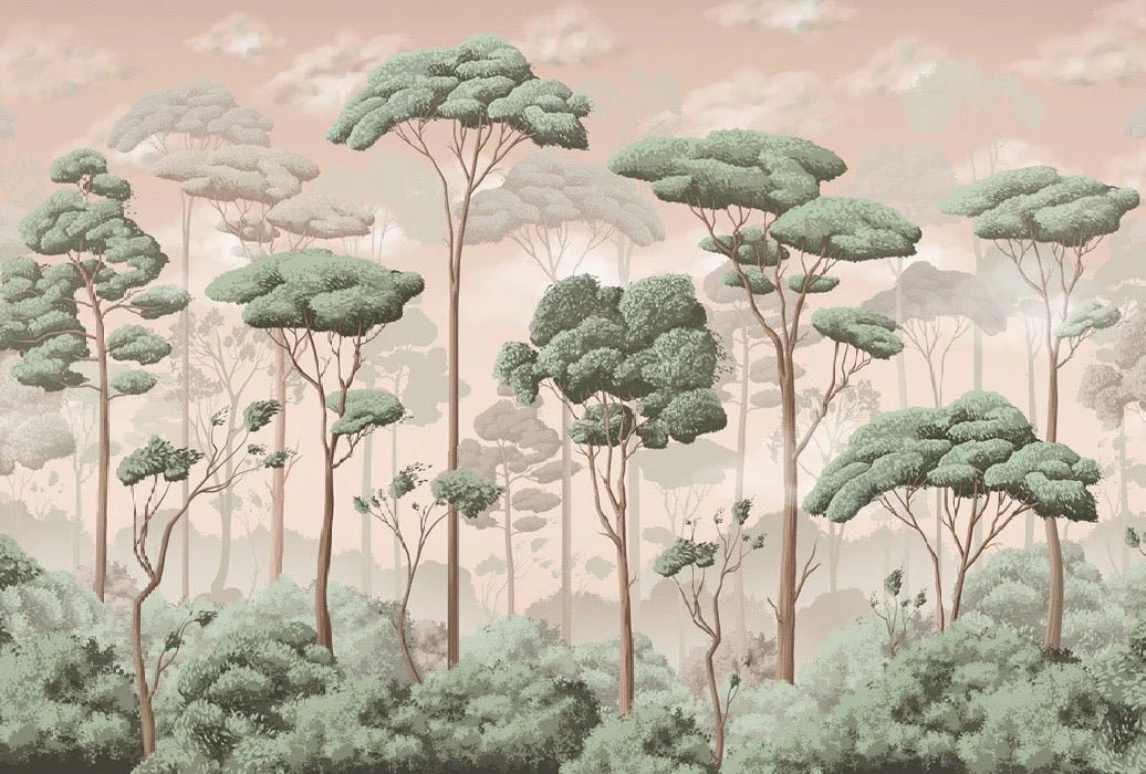 Panoramic wallpaper pine forest voluptuous jasmine