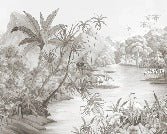 Picturesque jungle panoramic wallpaper