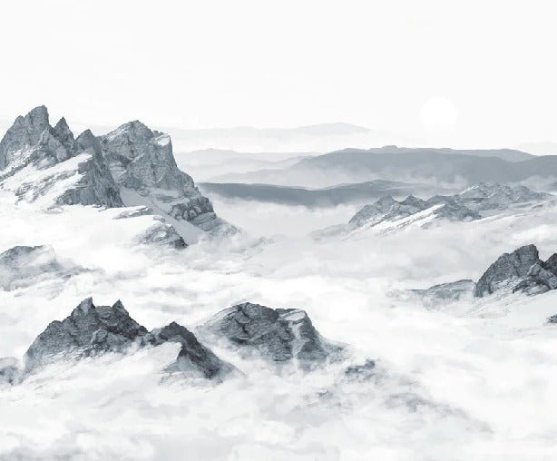 Blue panoramic mountain wallpaper