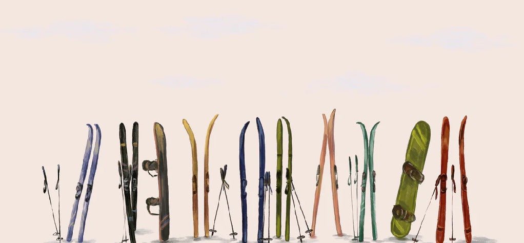 Beige colored skis wallpaper