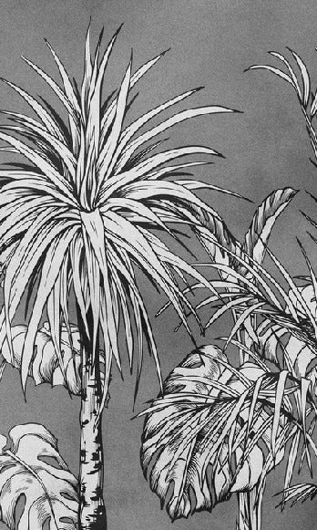 Black and white jungle wallpaper