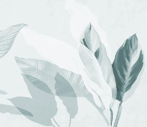 Modern sea green foliage wallpaper