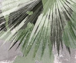 Panoramic wallpaper retro palm grey