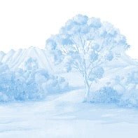 Blue poetic landscape wallpaper