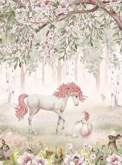 Girl fairy unicorn wallpaper