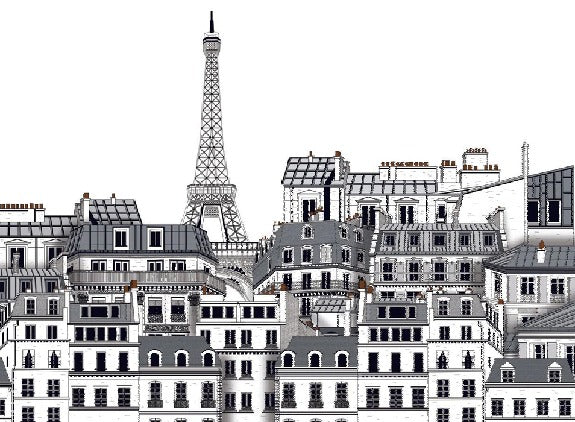 Parisian rooftops desktop wallpaper