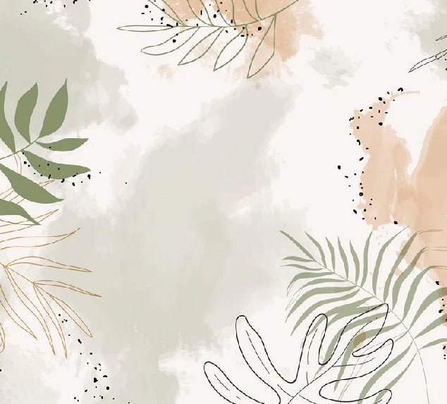 Panoramic watercolor plant wallpaper