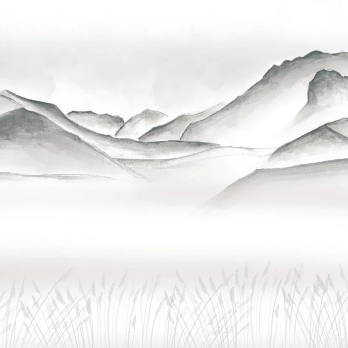 Artistic wallpaper Annecy between lake and mountains GREY