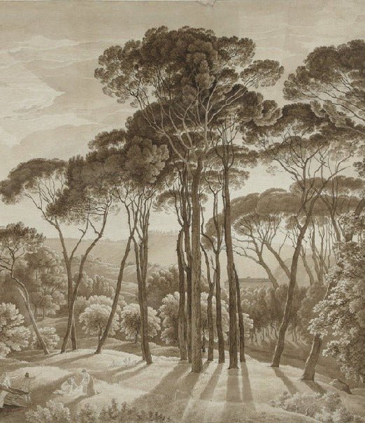 Panoramic amber Italian landscape wallpaper