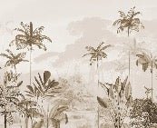 Panoramic jungle eden sepia wallpaper