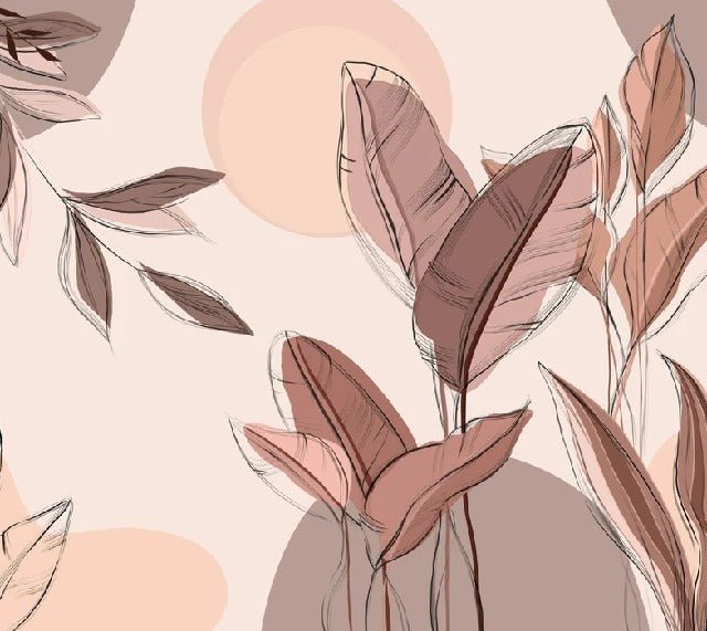 Graphic plant panorama wallpaper