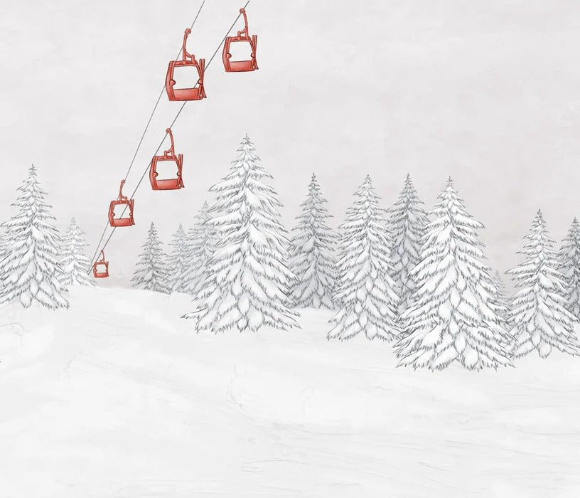 Red gondola mountain wallpaper