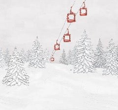 Red gondola mountain wallpaper