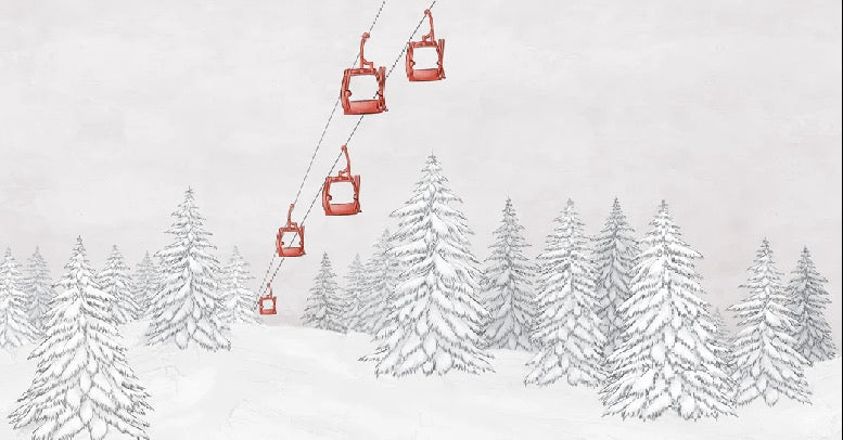 Red gondola mountain wallpaper