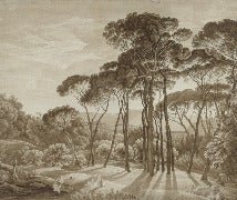 Panoramic amber Italian landscape wallpaper